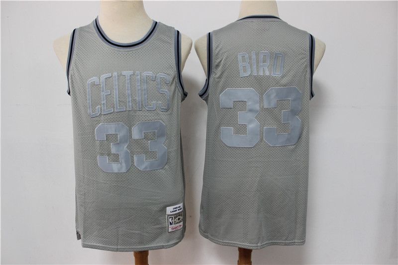 Men Boston Celtics #33 Bird Grey Vintage Limited Edition NBA Jersey->boston celtics->NBA Jersey
